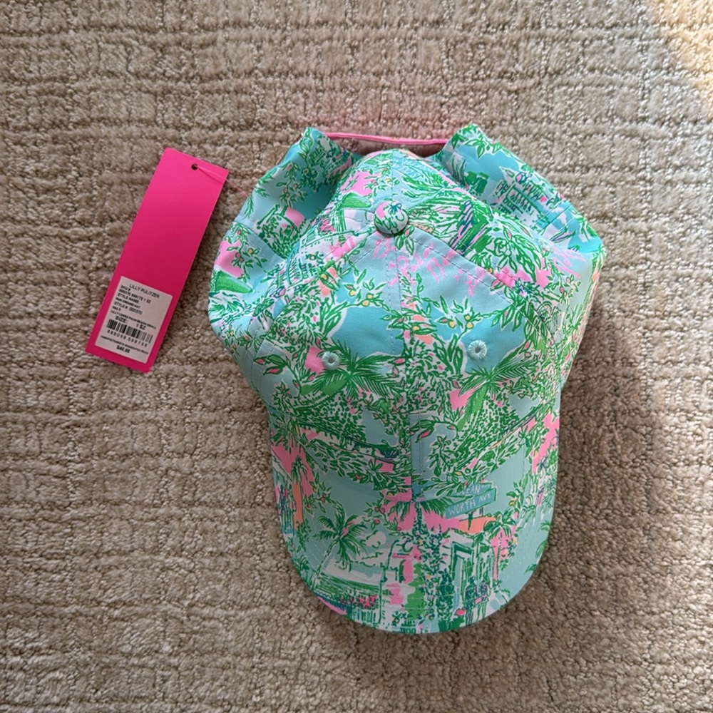 NWT Lilly Pulitzer Run Around Baseball Cap Hat in Lilly Loves Palm Beach - Picture 4 of 4